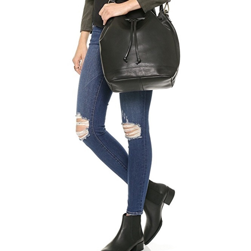 Frame Blue Skinny Jeanne Raw Hem Jeans 26